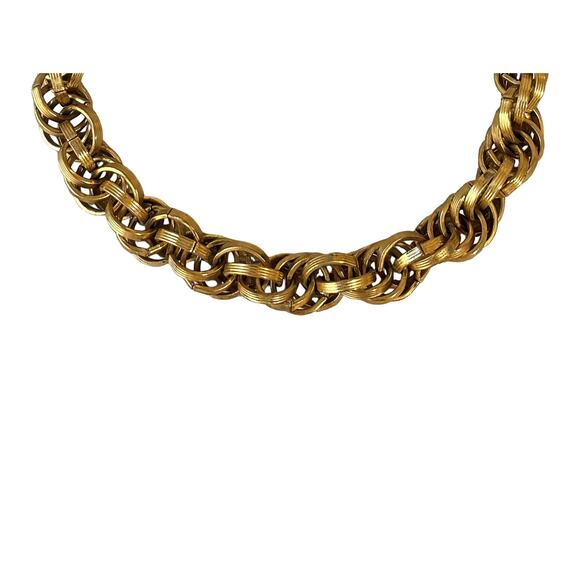 1960s Rogét Gold Plate Rolo Style Chain Bracelet 7.25" Vintage Jewelry - Picture 2 of 4